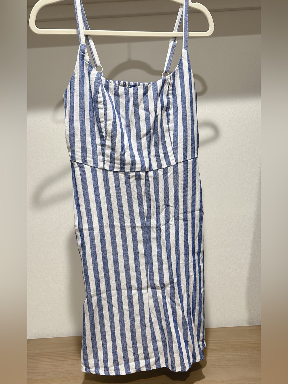 Old Navy Blue and White Striped Linen Sundress *nwot